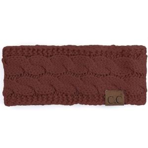 imageWinter CC Confetti Warm Fuzzy Fleece Lined Thick Knit Headband Headwrap Hat Cap Solid Brick