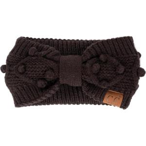 imageWinter CC Confetti Warm Fuzzy Fleece Lined Thick Knit Headband Headwrap Hat Cap2ply Handmade Bobble Black