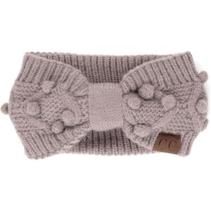 imageWinter CC Confetti Warm Fuzzy Fleece Lined Thick Knit Headband Headwrap Hat Cap2ply Handmade Bobble City Gray