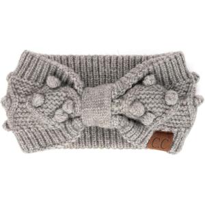 imageWinter CC Confetti Warm Fuzzy Fleece Lined Thick Knit Headband Headwrap Hat Cap2ply Handmade Bobble Gray Mix