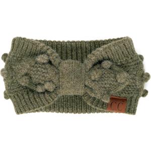 imageWinter CC Confetti Warm Fuzzy Fleece Lined Thick Knit Headband Headwrap Hat Cap2ply Handmade Bobble Moss Mix