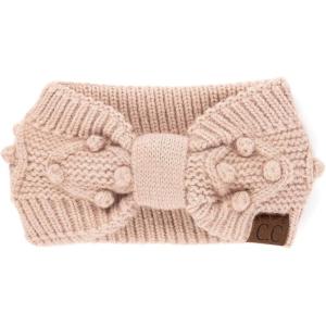 imageWinter CC Confetti Warm Fuzzy Fleece Lined Thick Knit Headband Headwrap Hat Cap2ply Handmade Bobble Rose