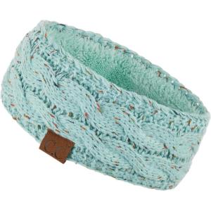 imageWinter CC Confetti Warm Fuzzy Fleece Lined Thick Knit Headband Headwrap Hat CapMint