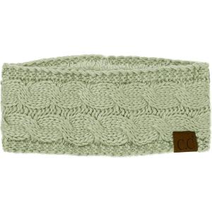 imageWinter CC Confetti Warm Fuzzy Fleece Lined Thick Knit Headband Headwrap Hat CapSolid Mercury