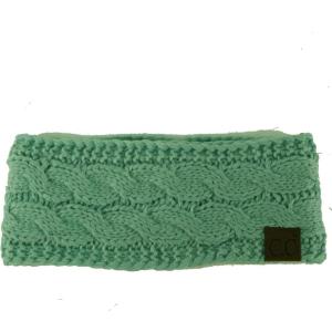 imageWinter CC Confetti Warm Fuzzy Fleece Lined Thick Knit Headband Headwrap Hat CapSolid Mint