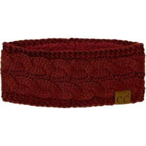 imageWinter CC Confetti Warm Fuzzy Fleece Lined Thick Knit Headband Headwrap Hat CapSolid Monaco
