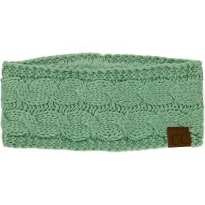 imageWinter CC Confetti Warm Fuzzy Fleece Lined Thick Knit Headband Headwrap Hat CapSolid Pale Mint