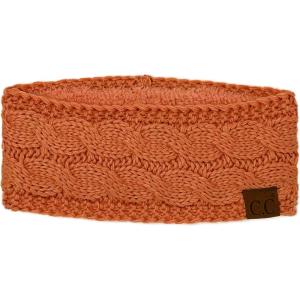 imageWinter CC Confetti Warm Fuzzy Fleece Lined Thick Knit Headband Headwrap Hat CapSolid Salmon Pink