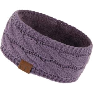 imageWinter CC Confetti Warm Fuzzy Fleece Lined Thick Knit Headband Headwrap Hat CapSolid Violet