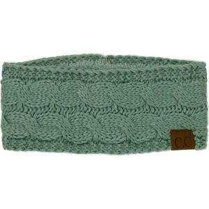 imageWinter CC Confetti Warm Fuzzy Fleece Lined Thick Knit Headband Headwrap Hat CapSolid Winter Mint