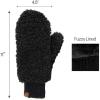 imageCC Women Fuzzy Lined Sherpa Cuff Warm Winter Beanie and Mitten SetBlack