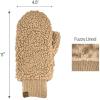 imageCC Women Fuzzy Lined Sherpa Cuff Warm Winter Beanie and Mitten SetDk Camel