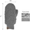 imageCC Women Fuzzy Lined Sherpa Cuff Warm Winter Beanie and Mitten SetGrey