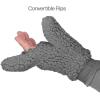 imageCC Women Fuzzy Lined Sherpa Cuff Warm Winter Beanie and Mitten SetGrey