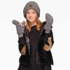 imageCC Women Fuzzy Lined Sherpa Cuff Warm Winter Beanie and Mitten SetGrey