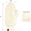 imageCC Women Fuzzy Lined Sherpa Cuff Warm Winter Beanie and Mitten SetIvory