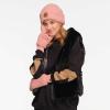 imageCC Women Fuzzy Lined Sherpa Cuff Warm Winter Beanie and Mitten SetRose