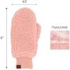 imageCC Women Fuzzy Lined Sherpa Cuff Warm Winter Beanie and Mitten SetRose