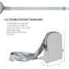 imageCC Belt Bag for Women Sling Bag Crossbody Bags with Adjustable Strap for WomenDouble Pocket  Grey