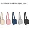 imageCC Belt Bag for Women Sling Bag Crossbody Bags with Adjustable Strap for WomenDouble Pocket  Rose