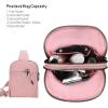 imageCC Belt Bag for Women Sling Bag Crossbody Bags with Adjustable Strap for WomenDouble Pocket  Rose
