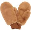 imageCC Soft Faux Fur Fuzzy Lined Flip Up Down Top Fingerless Mitten Gloves Solid Camel