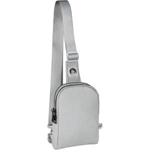 imageCC Belt Bag for Women Sling Bag Crossbody Bags with Adjustable Strap for WomenDouble Pocket  Grey