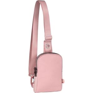 imageCC Belt Bag for Women Sling Bag Crossbody Bags with Adjustable Strap for WomenDouble Pocket  Rose