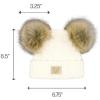 imageCC Kids Babies Soft Stretch Cable Knit Faux Fur Pom Pom Beanie HatCriss Cross White