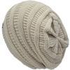imageCC Winter Oversized Beanie Hat with Fuzzy Lining  Thick Knit Thermal Beanie for Cold Weather Soft Warm Fleece Lined CapBeige