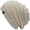 imageCC Winter Oversized Beanie Hat with Fuzzy Lining  Thick Knit Thermal Beanie for Cold Weather Soft Warm Fleece Lined CapBeige