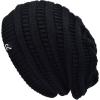 imageCC Winter Oversized Beanie Hat with Fuzzy Lining  Thick Knit Thermal Beanie for Cold Weather Soft Warm Fleece Lined CapBlack
