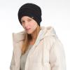 imageCC Winter Oversized Beanie Hat with Fuzzy Lining  Thick Knit Thermal Beanie for Cold Weather Soft Warm Fleece Lined CapBlack