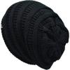 imageCC Winter Oversized Beanie Hat with Fuzzy Lining  Thick Knit Thermal Beanie for Cold Weather Soft Warm Fleece Lined CapBlack