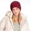 imageCC Winter Oversized Beanie Hat with Fuzzy Lining  Thick Knit Thermal Beanie for Cold Weather Soft Warm Fleece Lined CapBurgundy