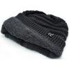 imageCC Winter Oversized Beanie Hat with Fuzzy Lining  Thick Knit Thermal Beanie for Cold Weather Soft Warm Fleece Lined CapCharcoal Grey