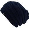 imageCC Winter Oversized Beanie Hat with Fuzzy Lining  Thick Knit Thermal Beanie for Cold Weather Soft Warm Fleece Lined CapNavy Blue