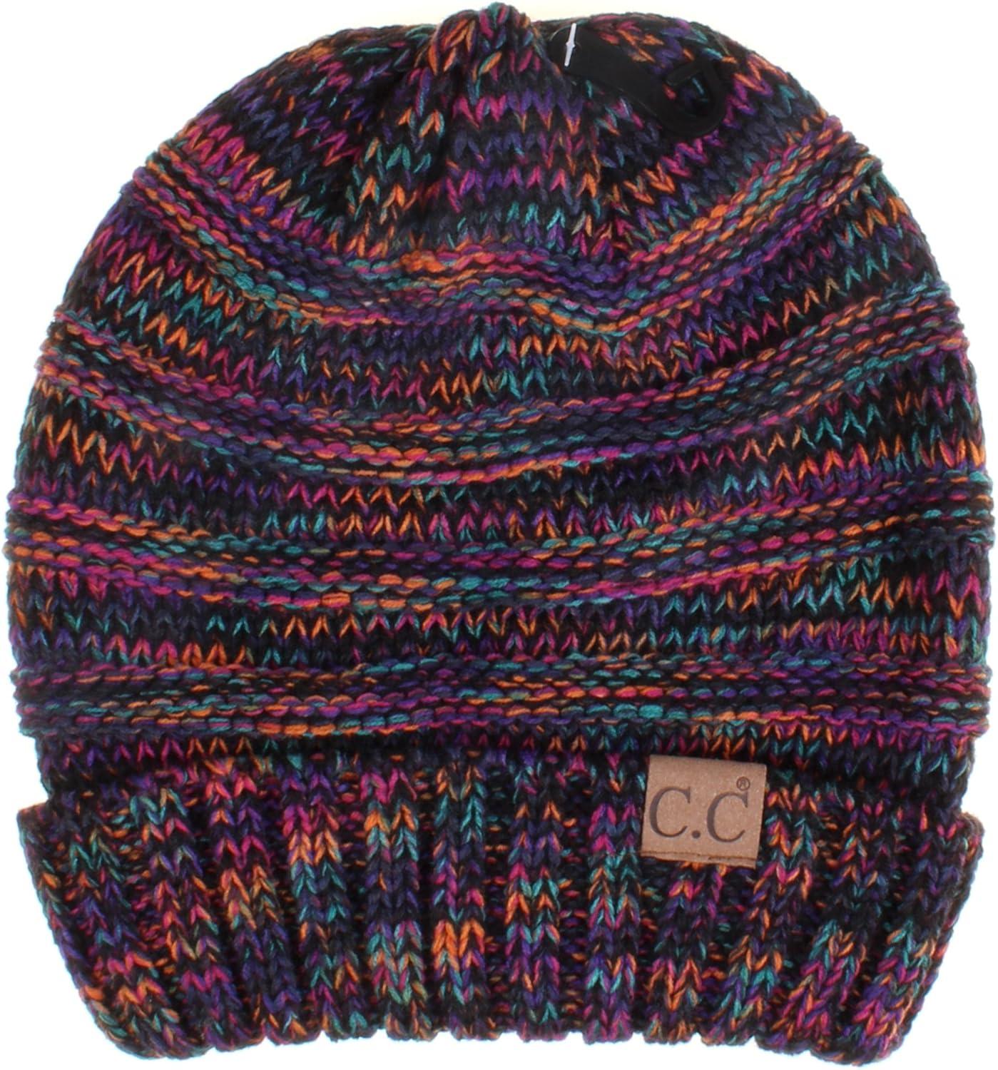 imageCC Hat100 Oversized Baggy Slouch Thick Warm Cap Hat Skully Cable Knit BeanieBlackmulti