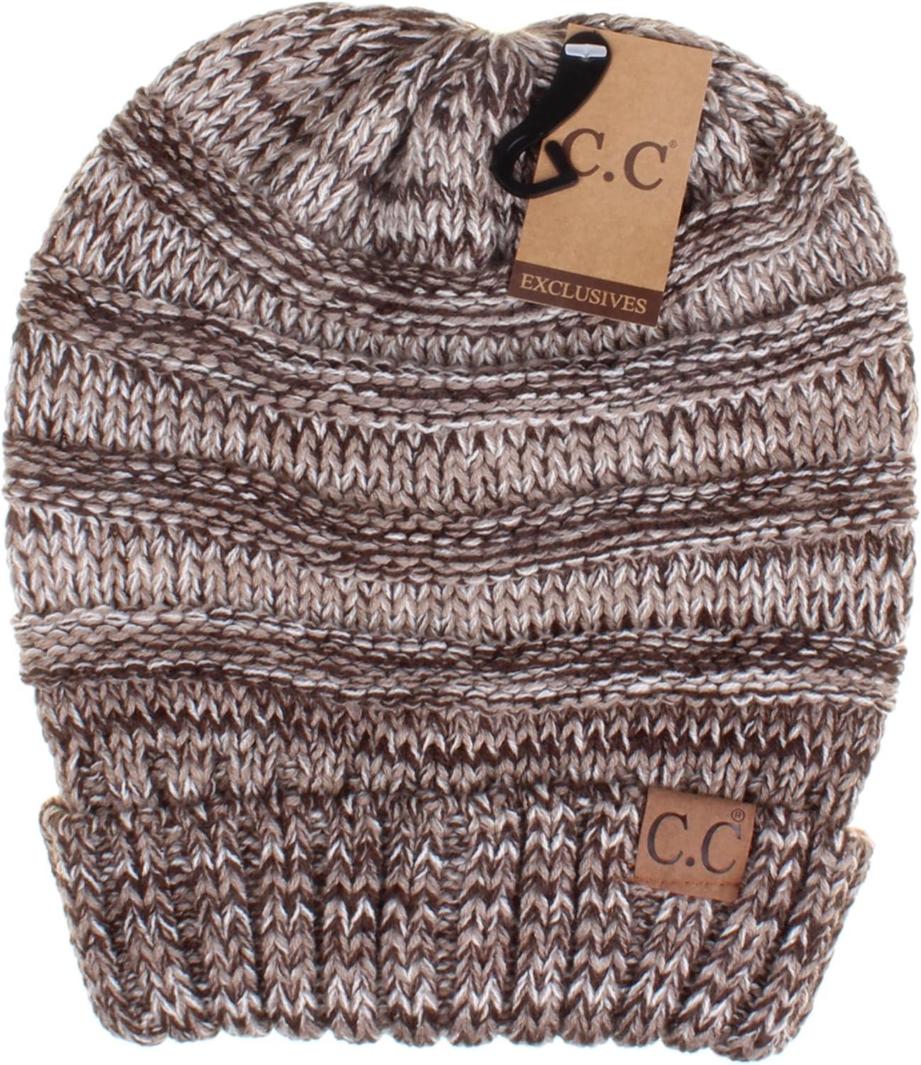 imageCC Hat100 Oversized Baggy Slouch Thick Warm Cap Hat Skully Cable Knit BeanieBrown