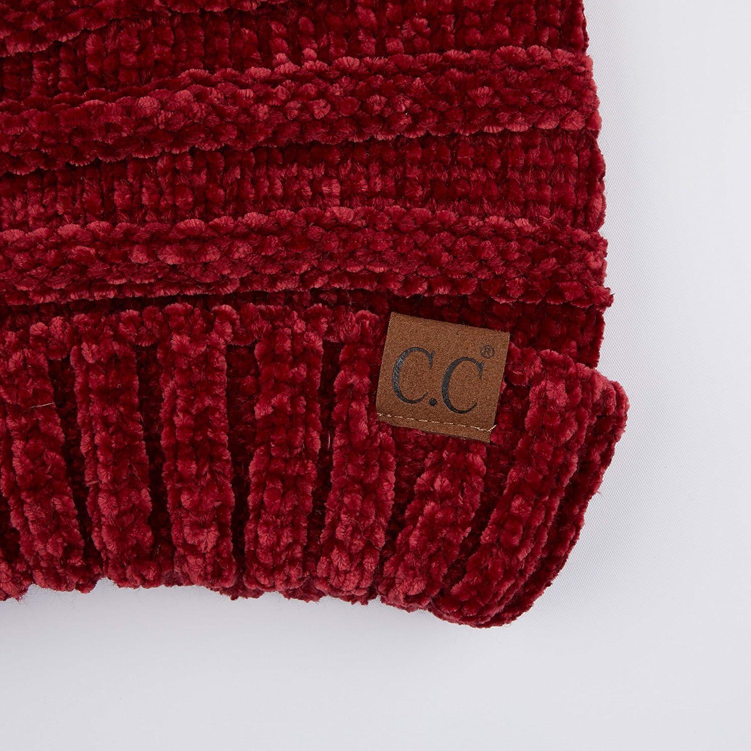 imageCC Hat100 Oversized Baggy Slouch Thick Warm Cap Hat Skully Cable Knit BeanieBurgundy Chenille