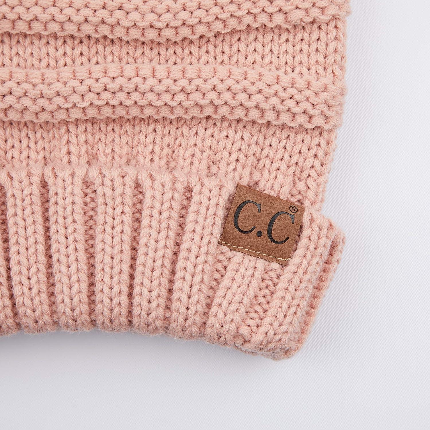 imageCC Hat100 Oversized Baggy Slouch Thick Warm Cap Hat Skully Cable Knit BeanieIndi Pink Solid