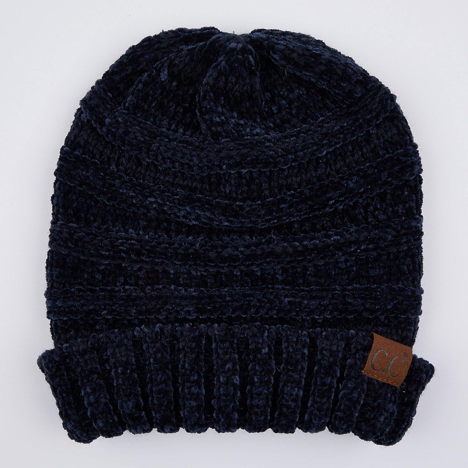 imageCC Hat100 Oversized Baggy Slouch Thick Warm Cap Hat Skully Cable Knit BeanieNavy Chenille
