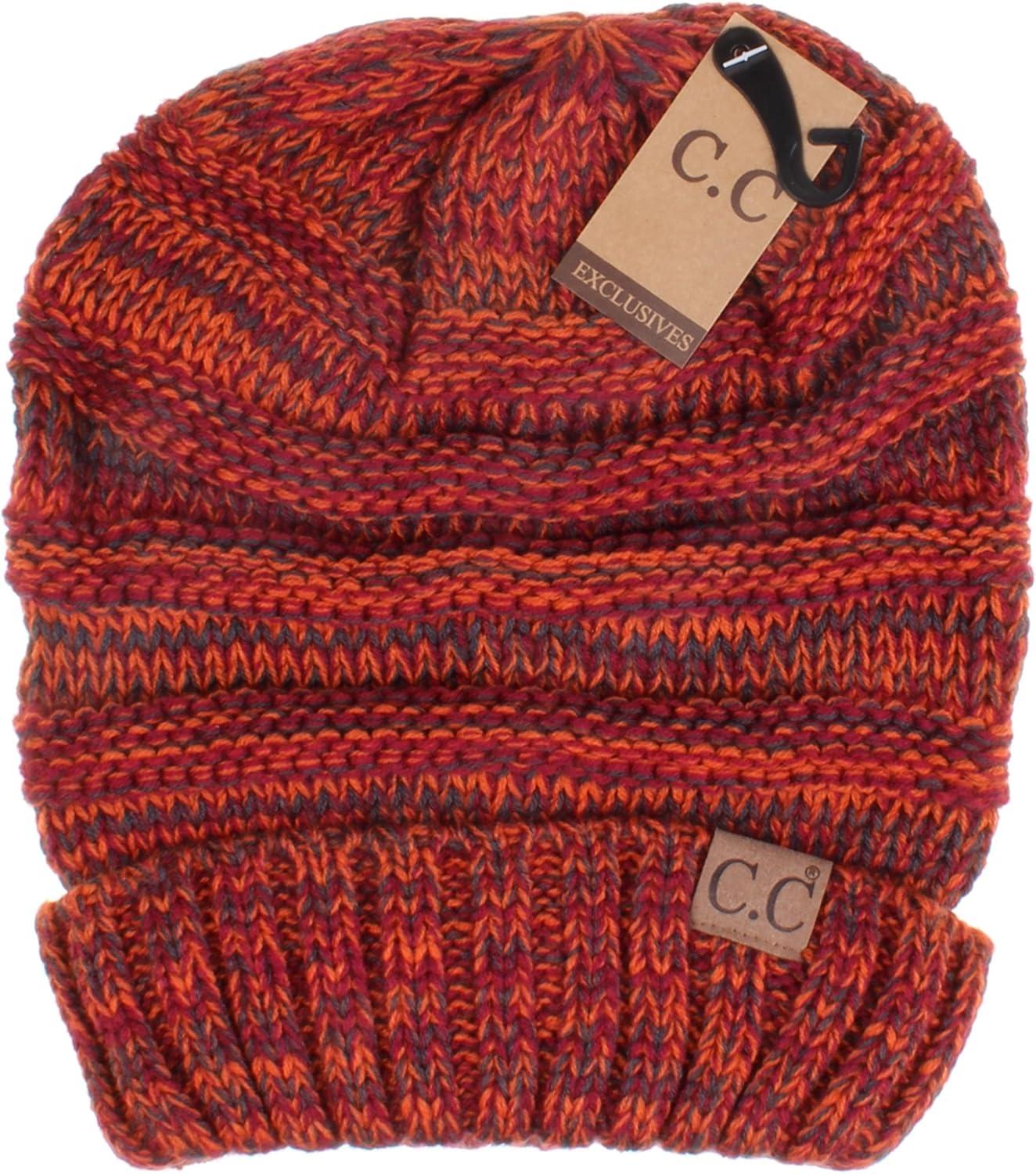 imageCC Hat100 Oversized Baggy Slouch Thick Warm Cap Hat Skully Cable Knit BeanieRust