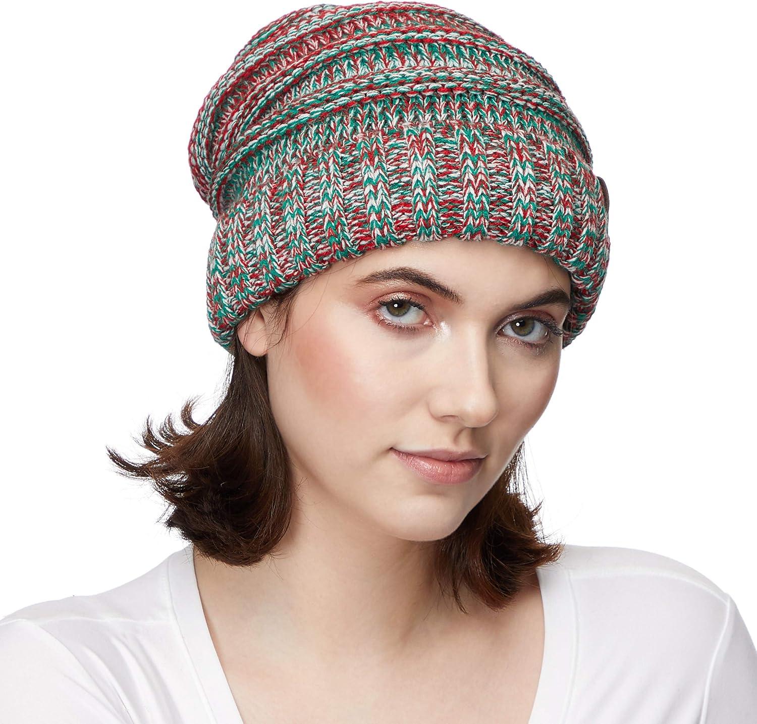 imageCC Hat100 Oversized Baggy Slouch Thick Warm Cap Hat Skully Cable Knit BeanieXmas