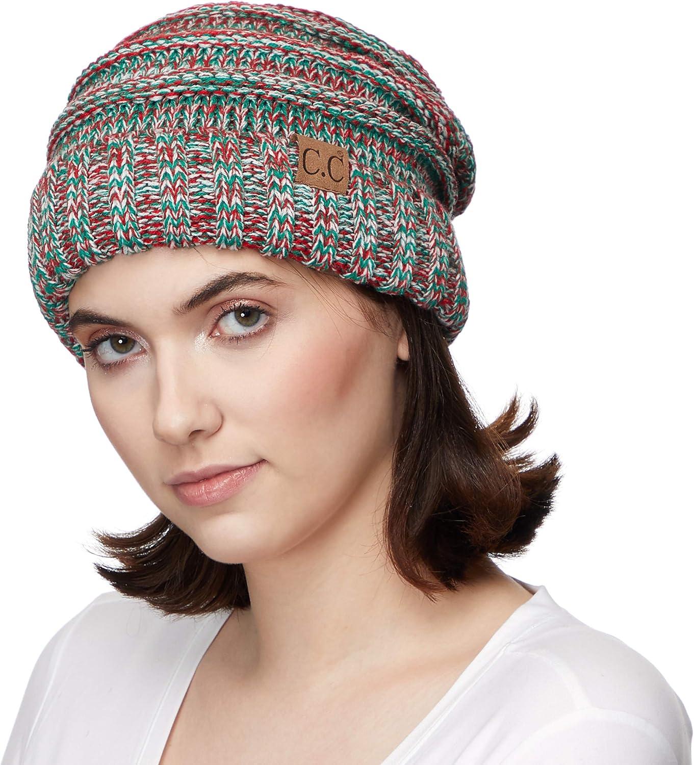 imageCC Hat100 Oversized Baggy Slouch Thick Warm Cap Hat Skully Cable Knit BeanieXmas