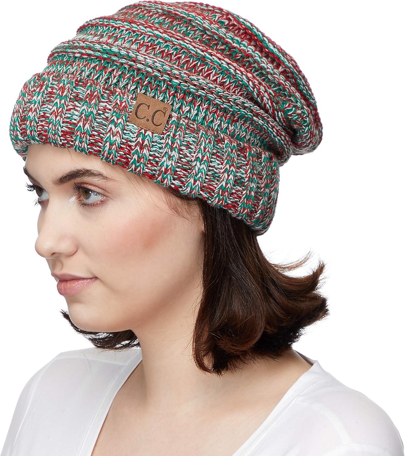 imageCC Hat100 Oversized Baggy Slouch Thick Warm Cap Hat Skully Cable Knit BeanieXmas