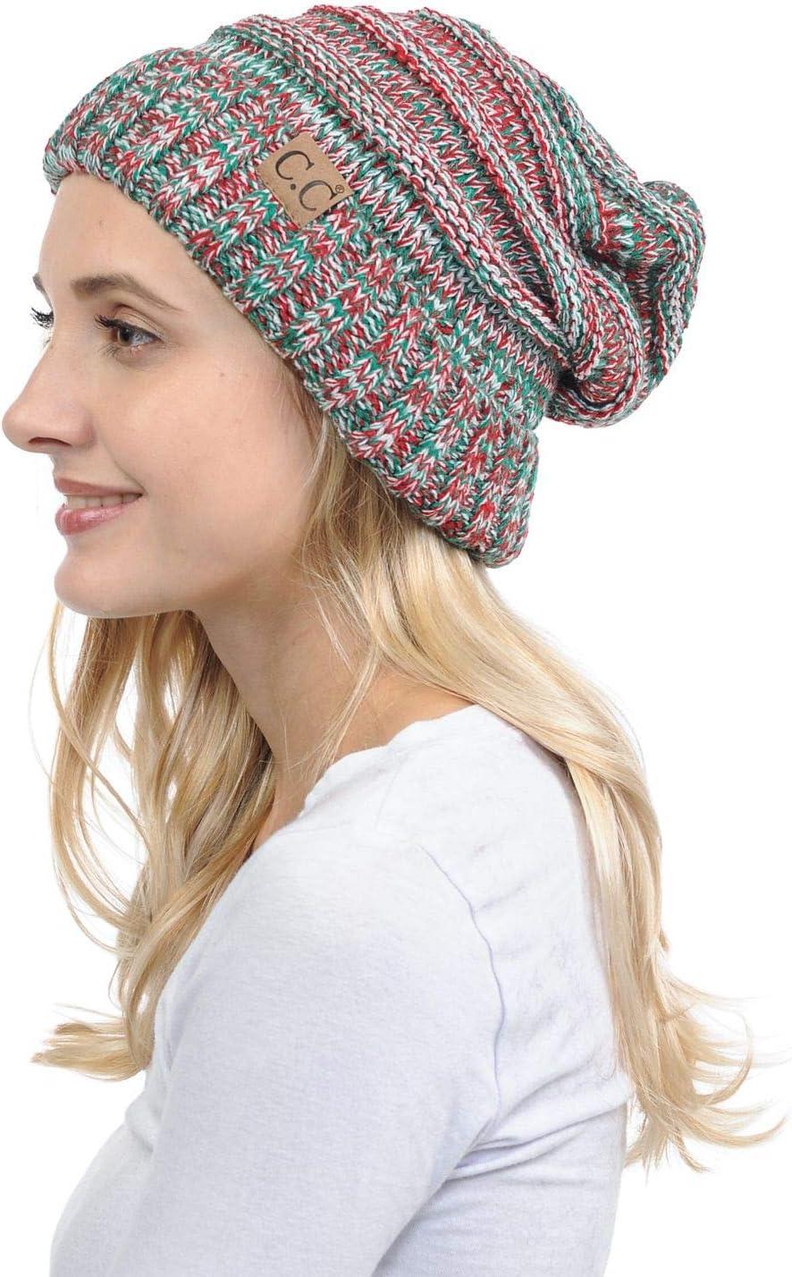 imageCC Hat100 Oversized Baggy Slouch Thick Warm Cap Hat Skully Cable Knit BeanieXmas Mix