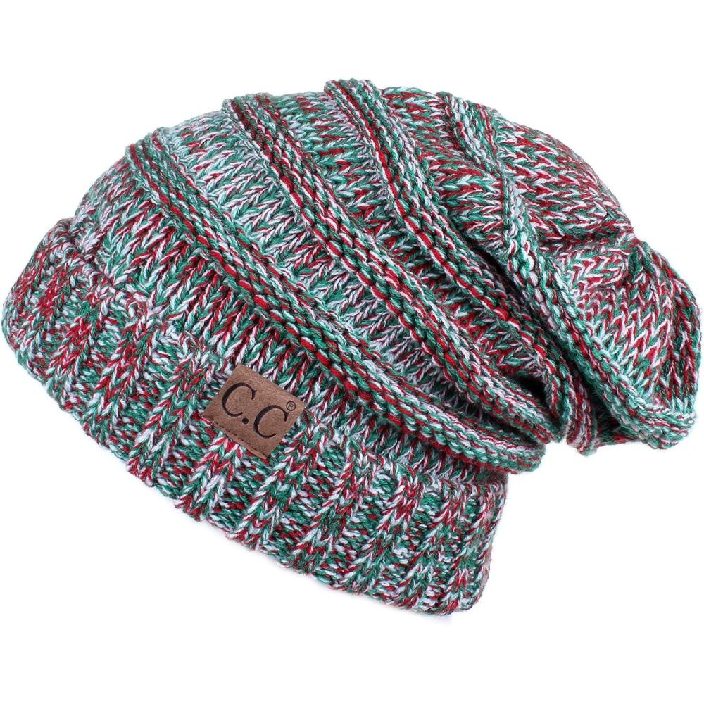 imageCC Hat100 Oversized Baggy Slouch Thick Warm Cap Hat Skully Cable Knit BeanieXmas