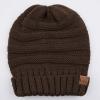 imageCC Hat100 Oversized Baggy Slouch Thick Warm Cap Hat Skully Cable Knit BeanieBrown Solid
