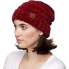 imageCC Hat100 Oversized Baggy Slouch Thick Warm Cap Hat Skully Cable Knit BeanieBurgundy Chenille